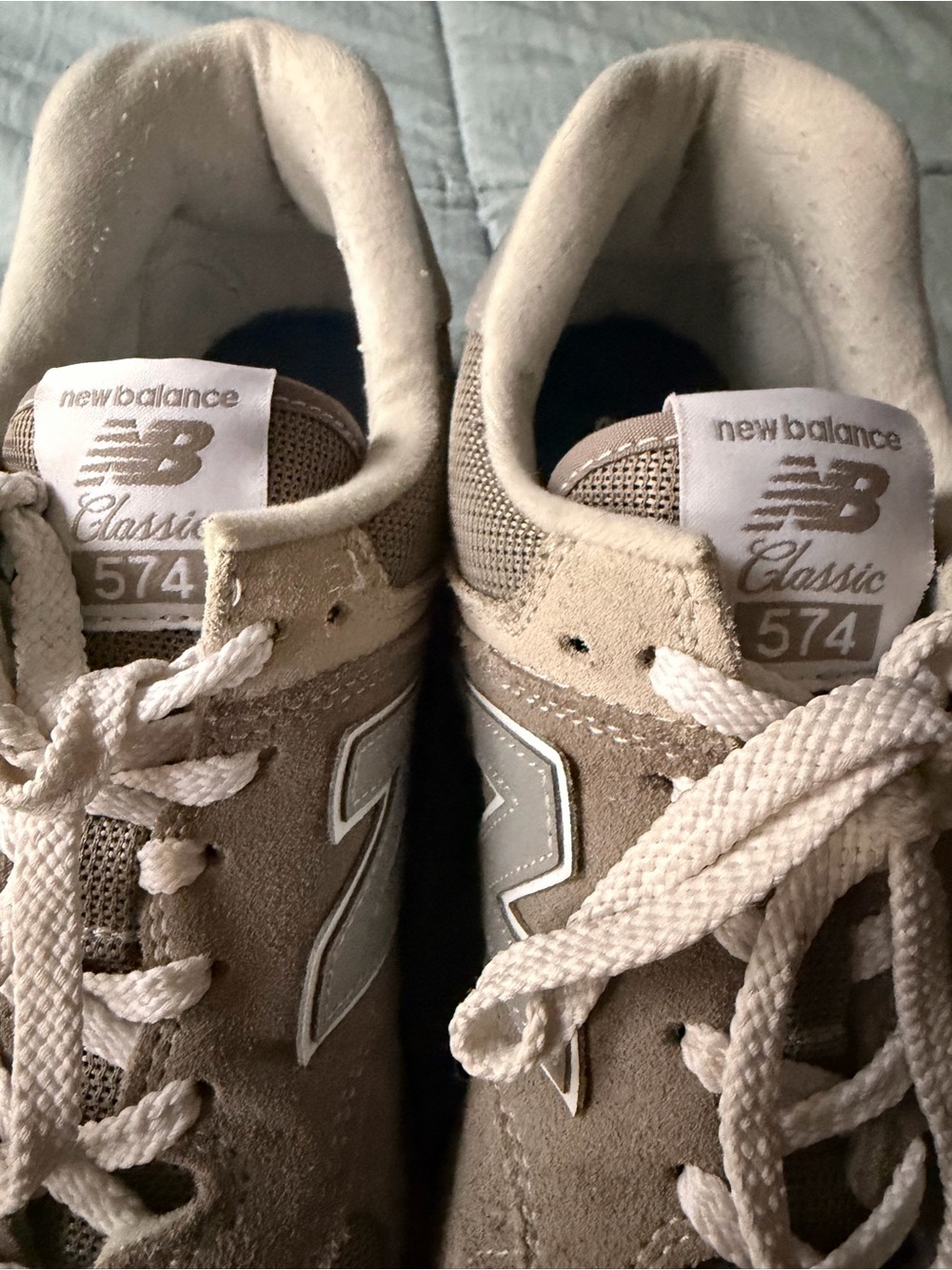 New Balance Taupe and Cream 574 Classic Sneakers
